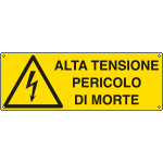 E1728KS - Etichetta adesiva alta tensione pericolo di morte EN ISO 7010