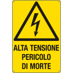 E1728X - Cartello pericolo alta tensione pericolomorte EN ISO 7010