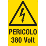 E1747X - Cartello pericolo 380 Volt. EN ISO 7010