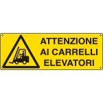 E1752KS - Etichetta adesiva attenzione carrelli elevatori EN ISO 7010
