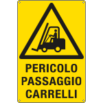 E1754X - Cartello pericolo passaggio carrelli EN ISO 7010