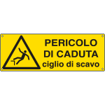 E1758K - Cartello pericolodi caduta ciglio di scavo EN ISO 7010