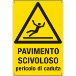 E1759X - Cartello pavimento scivoloso pericolo caduta EN ISO 7010