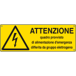 E1772K - Cartello pericolo attenzione quadro provvisto EN ISO 7010