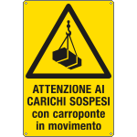 E1777Y - Cartello attenzione ai carichi sospesi EN ISO 7010