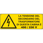 E1778KS - Etichetta la tensione del secondario della cabina...EN ISO 7010