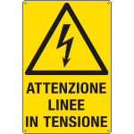 E1782X - Cartello attenzione linee in tensione EN ISO 7010