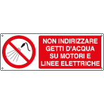 E18019KS - etichetta Non indirizzare getti d'acqua su motori e..EN ISO 7010