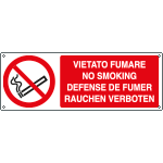 E1802KS - Etichetta adesiva vietato fumare in 4 lingue EN ISO 7010