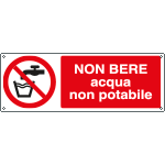 E1806K - Cartello divieto non bere acqua non potabile EN ISO 7010