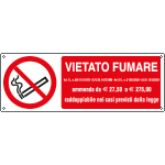 E18088KS - Etichetta vietato fumare L.311 30/12/04 più euro EN ISO 7010