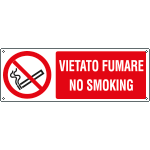 E18091K - Cartello divieto vietato fumare no smoking EN ISO 7010