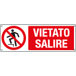 E18346K - cartello divieto vietato salire EN ISO 7010