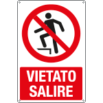 E18346X - cartello divieto vietato salire EN ISO 7010