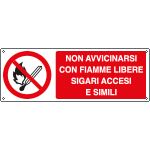 E1867K - Cartello non avvicinarsi con fiamme libere EN ISO 7010