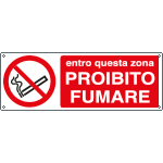 E1880K - Cartello divieto proibito fumare in questa zona EN ISO 7010