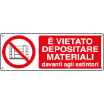 E1882KS - Etichetta vietato depositare materiali dav estintori EN ISO 7010
