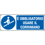 E191201KS - Etichetta adesiva usare il corrimano EN ISO 7010