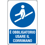 E191201X - cartello usare il corrimano EN ISO 7010