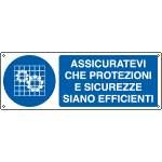 E1913K - cartello controllare efficienza protezioni sicurezza EN ISO 7010