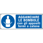 E1923KS - Etichetta obbligo agganciare le bombole con appositi fermi EN ISO 7010
