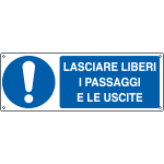 E1927KS - Etichetta adesiva lasciare liberi i passaggi EN ISO 7010