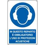 E1940X - Cartello obbligo in reparto uso protezioni acustiche EN ISO 7010