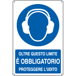 E1944X - Cartello obbligo proteggere udito oltre limite EN ISO 7010