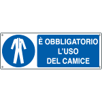 E1958KS - Etichetta adesiva obbligo Uso del camice EN ISO 7010