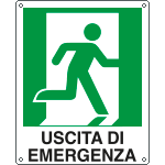 E20106WS - Etichetta uscita di emergenza destra simbolo+testo EN ISO 7010