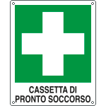 E20114Y - Cartello emergenza cassetta pronto soccorso simbolo+testo EN ISO 7010