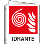 E20117BIW - cartello bifacciale simbolo idrante F019