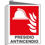 E20119BIX - Cartello bifacciale PRESIDIO ANTINCENDIO EN ISO 7010
