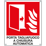 E201390WS - Etichetta autoadesiva PORTA TAGLIAFUOCO A CHIUSURA AUTOM. EN ISO 7010