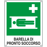 E20154W - Cartello sicurezza barella di pronto soccorso UNI ISO 7010