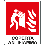 E20156W - Cartello antincendio coperta antifiamma EN ISO 7010