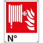 E20160X - Cartello antincendio lancia antincendio n. simbolo+testo EN ISO 7010