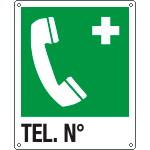E20162WS - Etichetta adesiva telefono di emergenza TELEFONO N.  EN ISO 7010