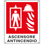 E20184W - cartello ascensore antincendio
