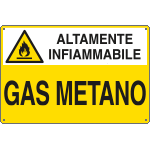 E2727 - Cartello sostanze pericolose GAS METANO EN ISO 7010