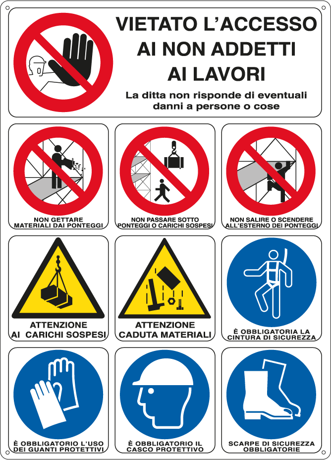 E28002P - Cartello Vietato l'accesso ai non addetti ai lavori EN ISO 7010