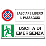 E3525S - Etichetta Lasciare libero il passaggio uscita emergenza sn EN ISO 7010