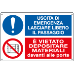 E3541S - etichetta uscita emergenza lasciare libero...EN ISO 7010