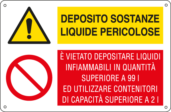 E3542 - Cartello multisimbolo ATTENZIONE DEPOSITO SOSTANZE PER... EN ISO 7010