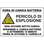 E3547 - zona di ricarica batteria pericolo di esplosione non avviare...