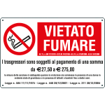 E3555S - Etichetta autoadesiva vietato fumare L.311 30/12/04+euro EN ISO 7010
