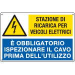 E35693 - Cartello multisimbolo "stazione di ricarica veicoli elettrici"