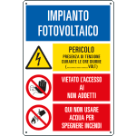 E3571 - Cartello multisimbolo "Impianto fotovoltaico"
