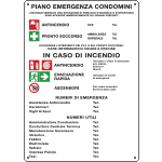 E3692 - Cartello PIANO EMERGENZA CONDOMINI simbologia EN ISO 7010