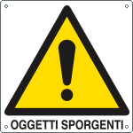 E400112K - Cartello pericolo oggetti sporgenti EN ISO 7010